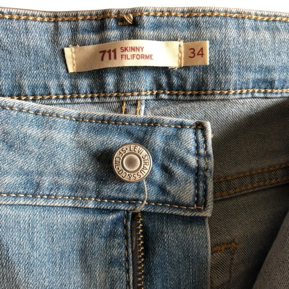 NWT Levi’s 711 Skinny Jeans Size 34 Eternal Indigo Light Wash NEW - Picture 9 of 15